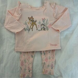 Disney Bambi Baby Girl Outfit Pink 6-9 months